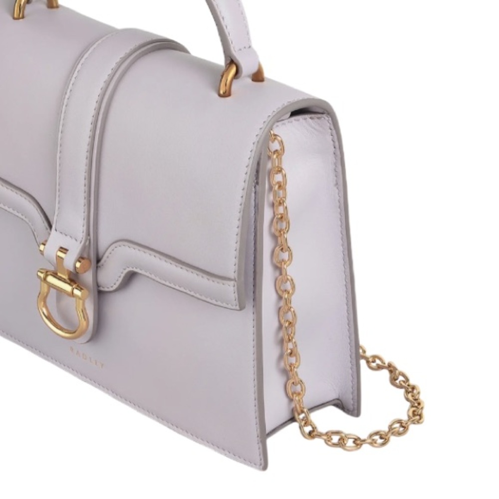 RADLEY LONDON - LAVENDER SOFT LEATHER KENTUCKY DERBY SMALL FLAPOVER SATCHEL BAG - Picture 3 of 7
